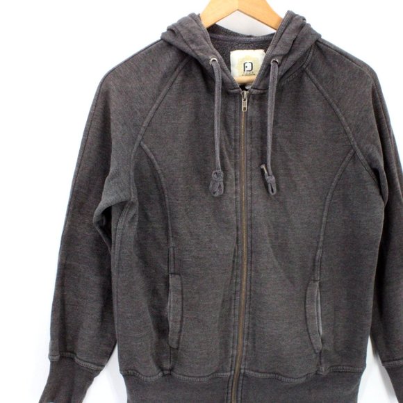FUDA Hoodie Sweatshirt Women's Gray Full Zip Long Sleeve Cotton Size Small S - Picture 3 of 8